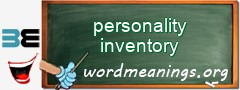 WordMeaning blackboard for personality inventory